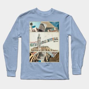 Greetings from Casablanca in Morocco Vintage style retro souvenir Long Sleeve T-Shirt